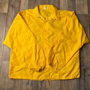 Vintage 70s Russell Georgia Tech Windbreaker Men's Size Large Yellow 4775‎